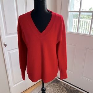 Loft V neck soft red sweater